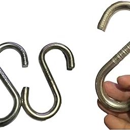 Q1 Beads 3 Pack 4.5" inch Metal Heavy Duty 9 mm S Hooks for Hanging Swing, Fan, Hanging in Workshop, 200 kgs Load Cap (4.5 inch, Chrome)-16