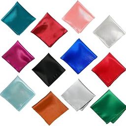 Satin Pocket Square for Men | Wedding Handkerchief for Suits, Blazers & Tuxedo | Men's Pocket Square Combo (Pack of 12)-image-69