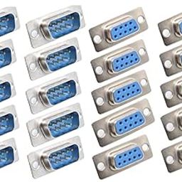 ESPtronics 10 Pair DB9 Connector Male and Female Pair 9 Pin Electrical RS232 D-SUB Connector Solder Type 2 Row for Computer PCB DB9 Connector rs232 Connector Male and Female Pair Serial VGA connectors-15