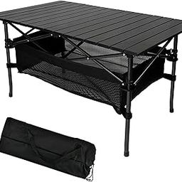 Jorunb Large Foldable Table,Portable Camping Table,Picnic Table,Backpacking Table with Storage Waterproof Pocket,for Outdoor BBQ,Cookout,Picnic,Beach 95 * 55 * 50cm-image-40
