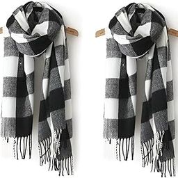 Warm Winter Wear Acrylic Woolen Muffler/Scarf For Men & Women Warm lightweight Scarf Classic Buffalo Plaid Scarf with Tassel Edge-image-13
