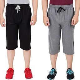 Men's Regular Fit Three Fourth Capri (Pack of 2)-image-7