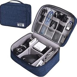 WE NOMAD Electronic Gadget Organizer Case , Cable Organizer Bag for Accessories , Hard Disk , Power Bank , Charger for Travel - 27 X 20 X 9 Cm (Navy Blue)-12