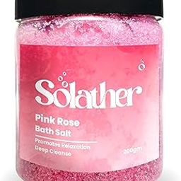 Solather Pink Rose Bath Salt - 200g | Relaxing & Soothing Aromatherapy Bath Soak Himalayan pink salt, Epsom Salt, Lavender Essential oil-image-24