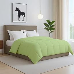 Bright Décor King Bed Sage/Green Comforter – 300 GSM Quilt Blanket Rajai – Winter Warm Down Alternative Duvet Insert with Corner Ties – Machine Washable-image-98