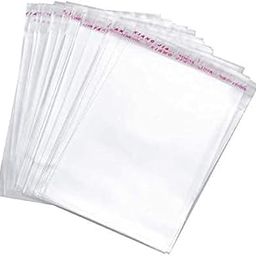 Webshoppers -100 Pieces (6 X 8 Inch) Plastic Polythene Clear Bags Small Size Pouches Transparent Self Adhesive BOPP Bags For Jewellery Packing-image-54