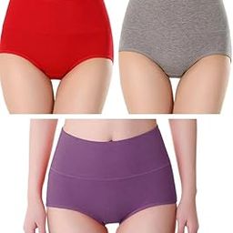 Women's High Waisted Cotton Underwear Ladies Soft Briefs Panties l Women Antibacterial Cotton Hipster Panty l Women's Seamless High - Rise Panties Hipster (Pack of 3)-image-61
