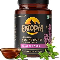 Eatopia Tulsi Honey | 100% Pure & Natural Honey | Organic Honey | Pure Honey with No Added Sugar | Helps in Curing Cough & Cold | Nectar Honey from Wild Coorg (Monofloral) | Natural Ayurvedic Immunity Booster | 500gm-8