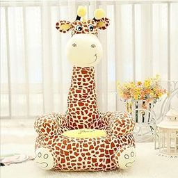 THE MODERN TREND Kids Plush Sofa Chair Sitting Playing Toys Feeling Relax, Animal Design Learning Seat, Light Weight Adjustable (Giraffe)-image-11