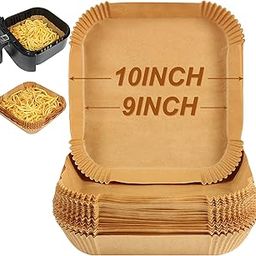 BYKITCHEN F Falkiya Air Fryer Paper Liners, 9 Inch Large Square Air Fryer Liners Disposable, Nonstick Air Fryer Parchment Paper Liners, Compatible with COSORI, Ninja, Tower (Unbleached, 50PCS)-image-18