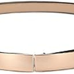 Women Leather Belt Thin Skinny Metal Gold Elastic Buckle Waistband 22-36 Waist Belt Dress Accessories(Black)-image-35