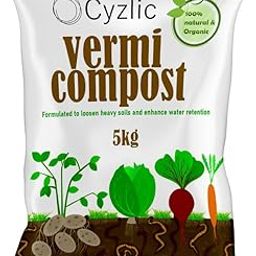 Cyzlic Vermicompost Organic Manure 5 kg | Fertilizer for Plants and Home Garden | Soil Mix for Pot Plants | Enriched Compost Garden Soil-image-37