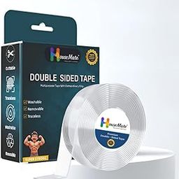 HouseMate. Double Sided Nano Tape 3 Meter – Heavy Duty Strong Adhesive | Removable | Washable | Multipurpose Transparent Mounting Tape (PACK OF 1)-image-61