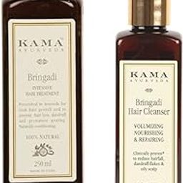 Kama Ayurveda Bringadi Hair Cleanser, 200 ml & Kama Ayurveda Bringadi Intensive Hair Treatment Oil - 250 ML (Brown_Free Size)-image-5