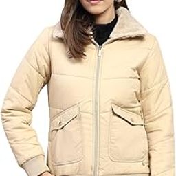 Womens Self Design Beige Collar Full Sleeve Jacket-image-78
