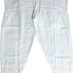 White Embroidery Cotton Chikankari Salwar For Women And Girls Fit Type : Regular Fit Size: L-image-9