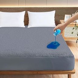 Ayka Waterproof Cotton Terry Mattress Protector King Size Breathable Hypoallergenic Noiseless Ultra Soft Fitted Bed Protector 78x72 inch Mattress/Bed Cover (King 78 * 72 inch | 6.5x6 ft, Grey)-image-35