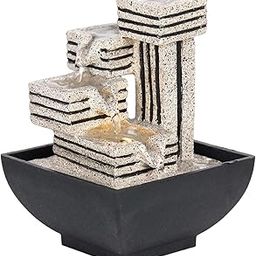 MYADDICTION Tabletop Fountain Cascading with Lights for Meditation Relaxing Office Home-image-18