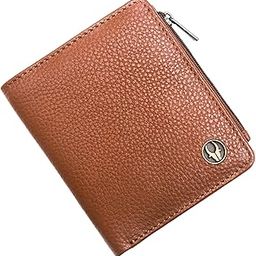 Genuine Leather Women’s Wallet – Compact Clutch Purse with 6 Card Slots, Secure Snap & Zip Closure – Everyday Organizer (Walnut)-image-12