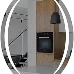 TINITALO Bathroom LED Mirror with Touch Sensor, 3 Light Effects, Glass, Wall Mount Oval, Led-406 (12 X 18 Inch)-image-64