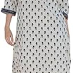 Women's Viscose Rayon Printed A-Line Kurta – 3/4 Sleeve Ethnic Tunic for Casual Long Kurta 1061-picture-25
