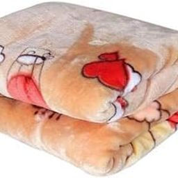 Homescape New Born Baby Blanket All Season Ultra Soft 2 Layer Blankets for Baby Boys and Baby Girls (90x110cm) Beige_0-3 Years-image-22