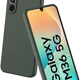 Amazon Brand-Solimo Basic Case for Samsung Galaxy M36 5G (Silicone_Military Green)-85