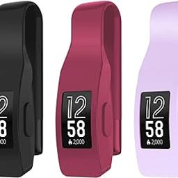 EEweca 3-Pack Clip for Fitbit Inspire or Inspire HR Holder Accessory, Black + Sangria + Lilac-image-88