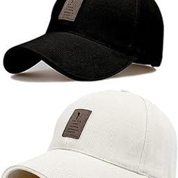 RAAVIDIYA Ediko Cap for Men & Women | Casual Wear Combo Set of 2 Baseball Caps for Adults | Adjustable Cap for Workout/Outdoor/Cricket/Gym | Pack of 2 | Unisex | Free Size-16