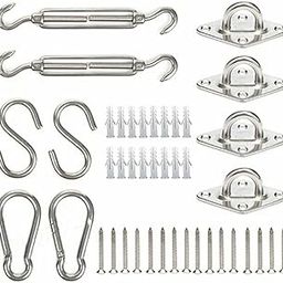 Stainless Steel Shade Sail Hardware Kit Rustproof Outdoor Rectangle Awning Attachment Set For Sun Shade Sail Canopy Fitt Sun Shade Sail Hardware Kit Rectangle Heavy Duty Stainless Steel-image-86