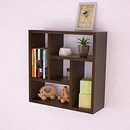 WIQOWEG Wooden floting Shelves Wall Organizer for Bedrooms, Bathrooms, Kitchens, Offices, and Living Rooms (Brown)-image-59