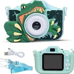 ESSENTIALEASE Kids Digital Camera 1080P HD Dinosaur Mini Video Camcorder for Boys & Girls, Age 4, 5, 8-10| 2-Inch HD Screen, Selfie | Child-Safe Design | Expandable Up to 32GB (Green)-15