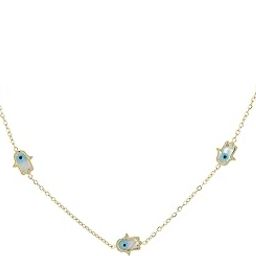 Tiny Evil Eye Hamsa Necklace – Dainty Protective Pendant for Women, Anti-Tarnish & Adjustable, Good Luck Amulet Jewelry-image-44