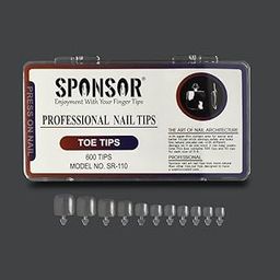 SPONSOR 600 Pcs Fake Nail Tips | Durable Acrylic False Nails for Professional & DIY Nail Art | Easy to Trim, Shape & Apply | Perfect for Salons & Home Use (Shade: Toe Tips - 600 pc)-51