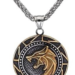 wolf necklace for men Gift Wolf Pedant necklace stainless Steel, Stainless Steel, No Gemstone-image-10