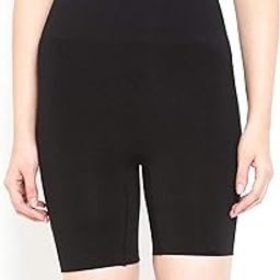 C9 Seamless Women's Solid Black Thigh Shapewear-image-3