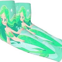 LCLJJDMBM The Green Mermaid Sun Protective Sleeves for Men and Women, Fairytale Mermaid Print Compression Sleeves, UV Protection, Tattoo Coverage, As Seen,-image-54