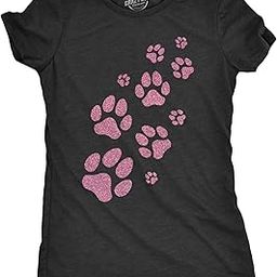Womens Glitter Dog Paw Prints T Shirt Funny Cute Pet Puppy Lover Graphic Novelty Tee for Ladies-picture-17
