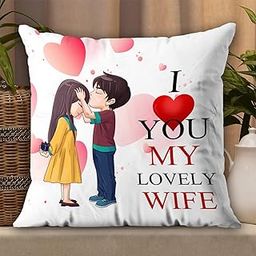 AWANI TRENDS Romantic Gift Cushion for Wife with Love Quote – Cushion Cover(12x12 Inch) with Cushion for Wife – Birthday, Anniversary, Valentine Gift for Wife-image-24