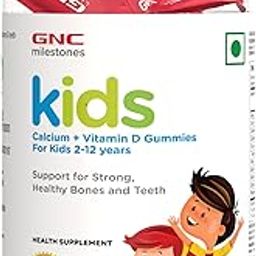 GNC kids Calcium + Vitamin D Gummies For 2-12Y | 60 Gummies | Stronger Bones & Teeth | Improved Muscle Functions | Better Immune Health | Overall Growth & Development | Strawberry Flavor| Formulated In USA-image-44