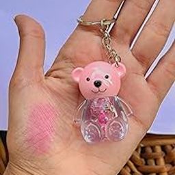 Sassyvilla Cute Teddy shape Lipgloss for girls lip balm korean Key chain Bear lipgloss pink shiny lips waterproof long lasting liquid glitter lipgloss for women (pack of 1)-image-29