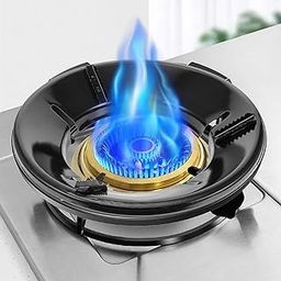 1 Piece Gas Stove Bracket Fire & Windproof Gas Stove Windshield Ring Frame Non-Slip Gas Chula Support Stand Cooktop Easy Cleaning Gas Saver Burner Stand Gas Saver Stand Jali Ring(black)-image-95