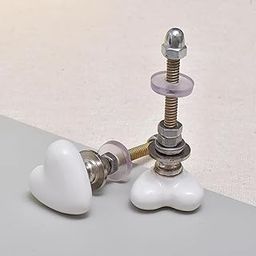 Indian-Shelf 2 Packs White Tiny Heart Ceramic Drawer Knobs for Kitchen Cabinet Hardware Door Pulls Decorative Dresser Luxury Handmade-image-74