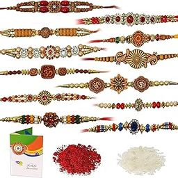 Rakhi For Brother I Rakshabandan Rakhee for boys and Men with Roli Tilak and Greeting Card-image-96