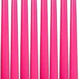 LUCES Paraffin Wax Pink Tall Taper Stick Candles Pillar Smokeless Dripless Scented for Party Home Dinner Table Decor Set of 8 Burn Time 8 Hour-image-38