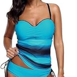 Women’s Sweetheart Neck Tankini Top – Blue Beach Swimwear-image-21