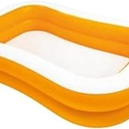 Kaomoji Inflatable Swimming Pool – Spacious Above-Ground Water Play Center for Kids & Adults | Durable PVC Construction | Easy Setup & Storage | (White & Orange)-image-59