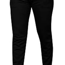 Men's Slim Fit Black Formal Trousers, Classic Business Casual Pants with Side Pockets-26