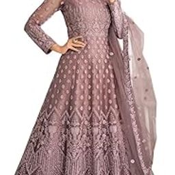 Women's Net Embroidered Semi-Stitched Gown (Bhavika Gown-New)-image-7