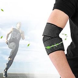 Straps Wraps Elbow, Black Strong Hook Bandage Wrap Elbow, Nylon 1 PCS Basketball for Outdoor Sports Football Hiking-11